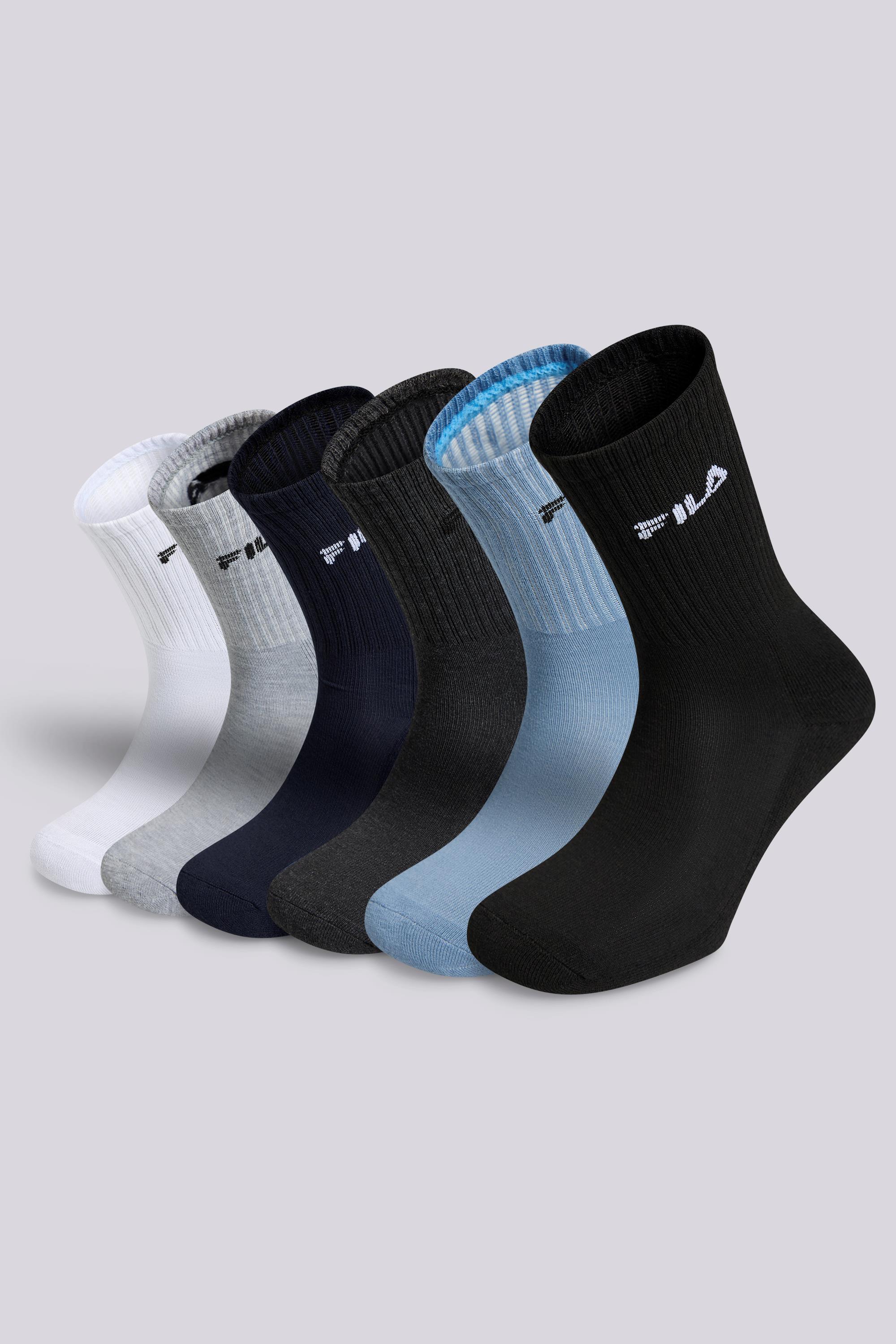 Calcetines Altos Fila Pack 6 Hombre Azules talla T.U.