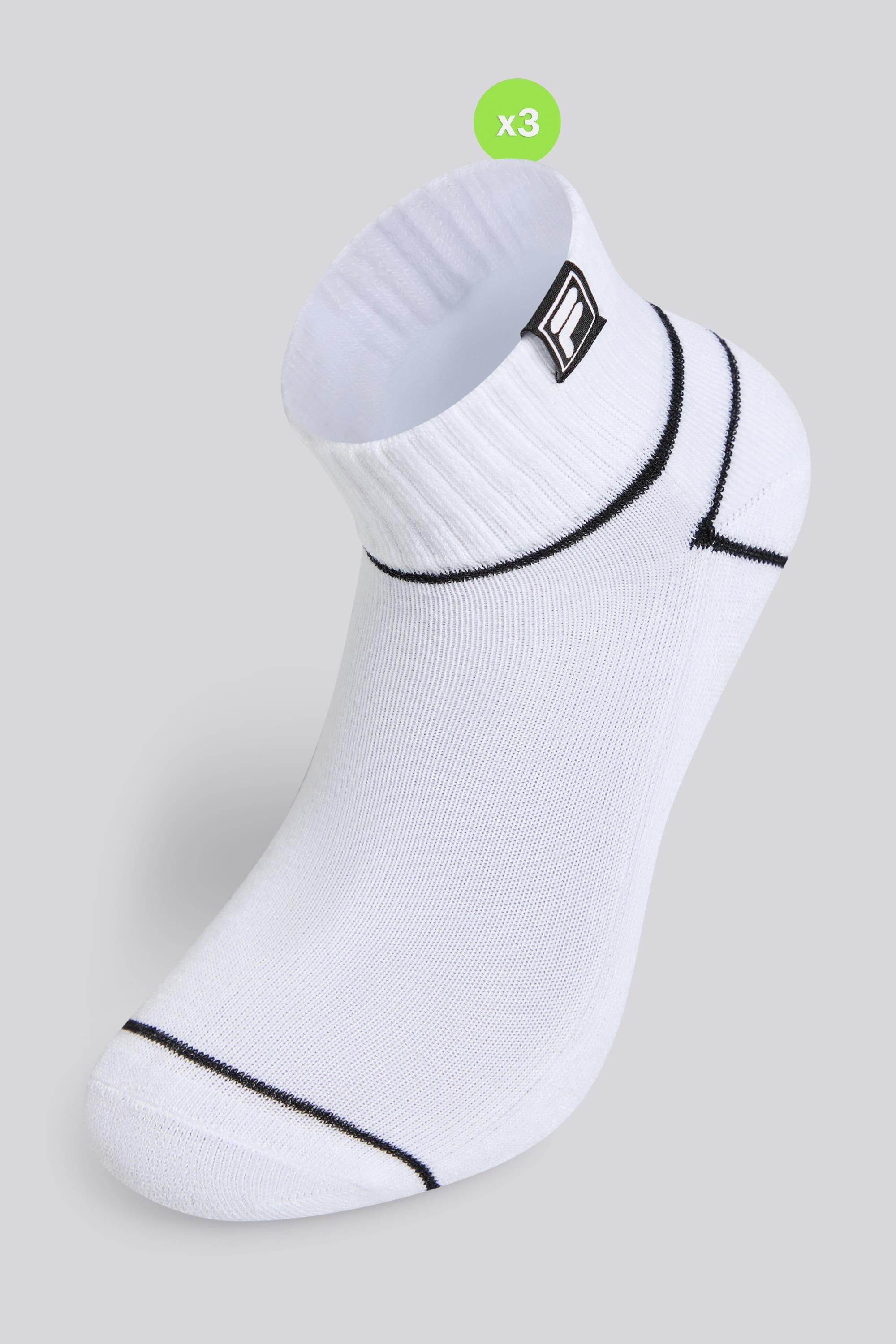 Calcetines Cortos Deporte Fila Pack 3 Hombre Blancos talla T.U.