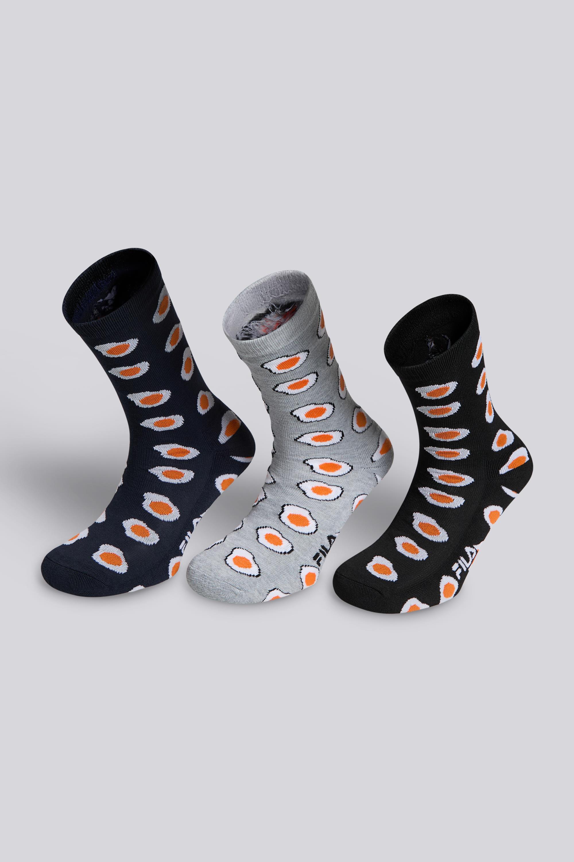 Calcetines Altos Fila Pack 3 Hombre Negros talla T.U.