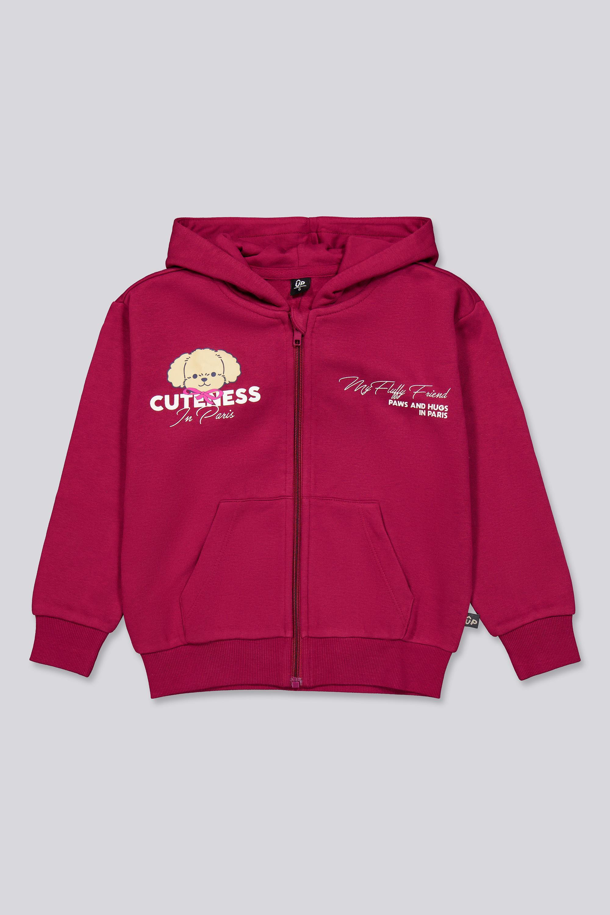 Sudadera Cremallera Up - Rojo - Sudadera Felpa Niña talla 2