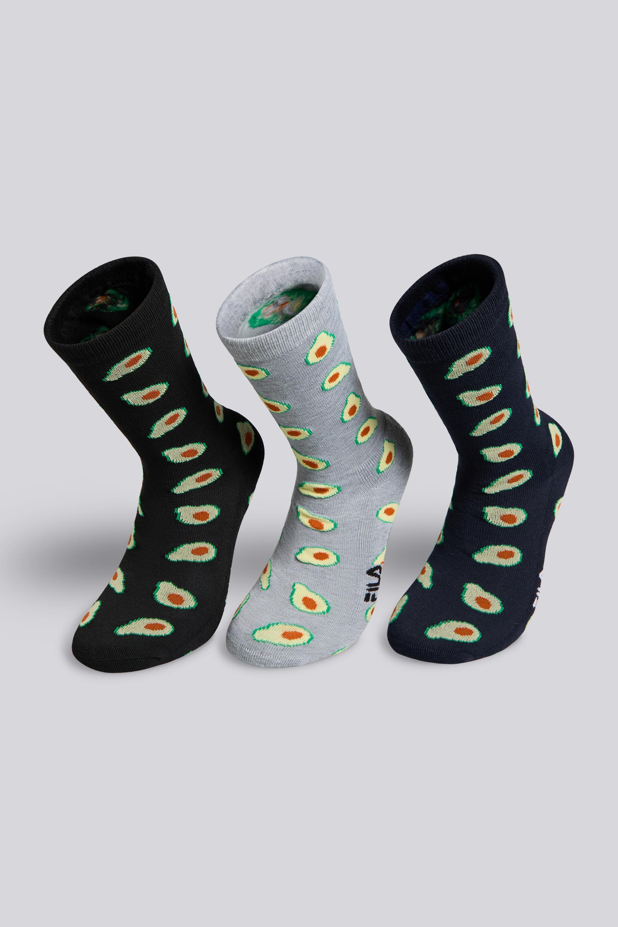 Calcetines Altos Fila Pack 3 Hombre Negros talla T.U.