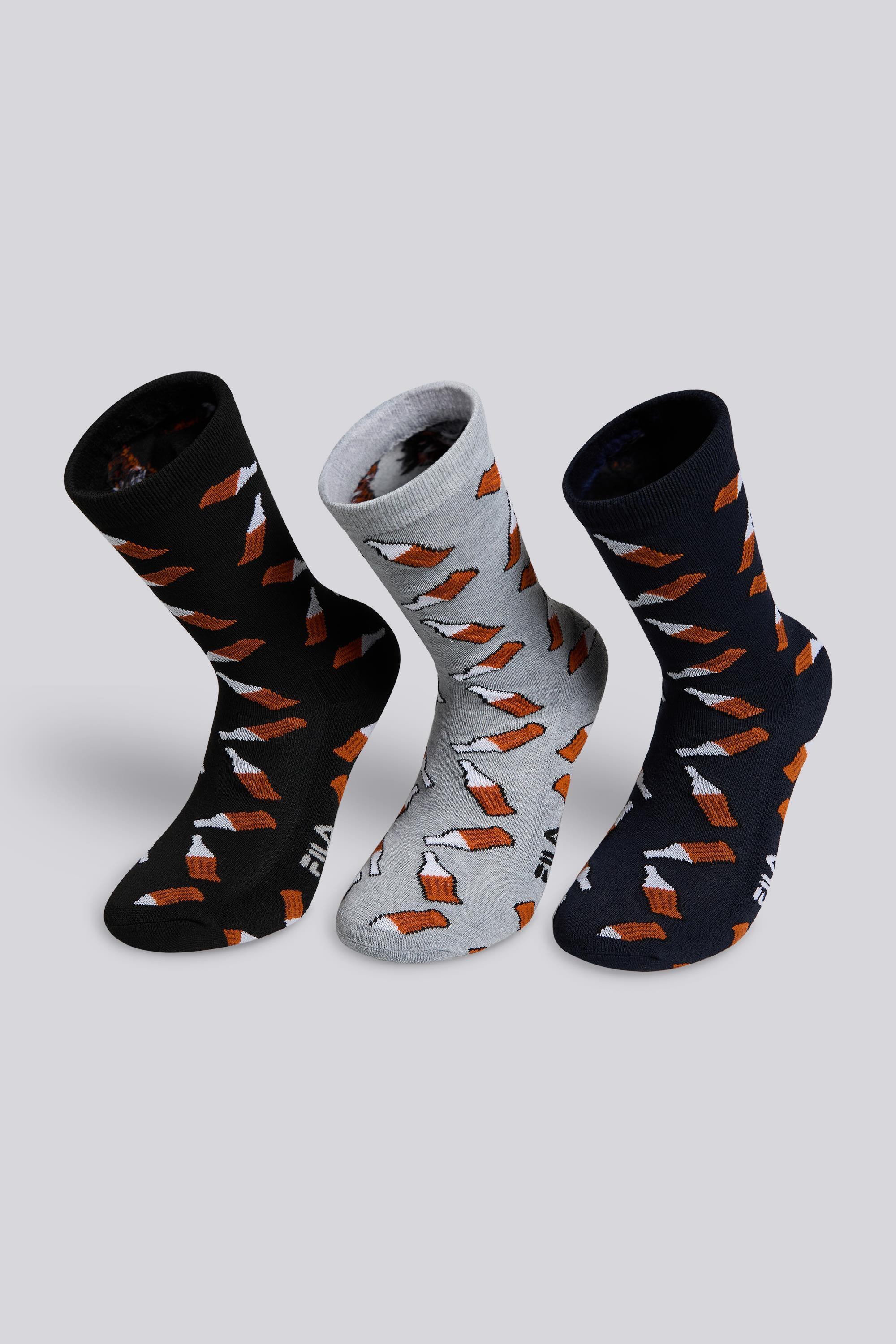 Calcetines Altos Fila Pack 3 Hombre Negros talla UNICA