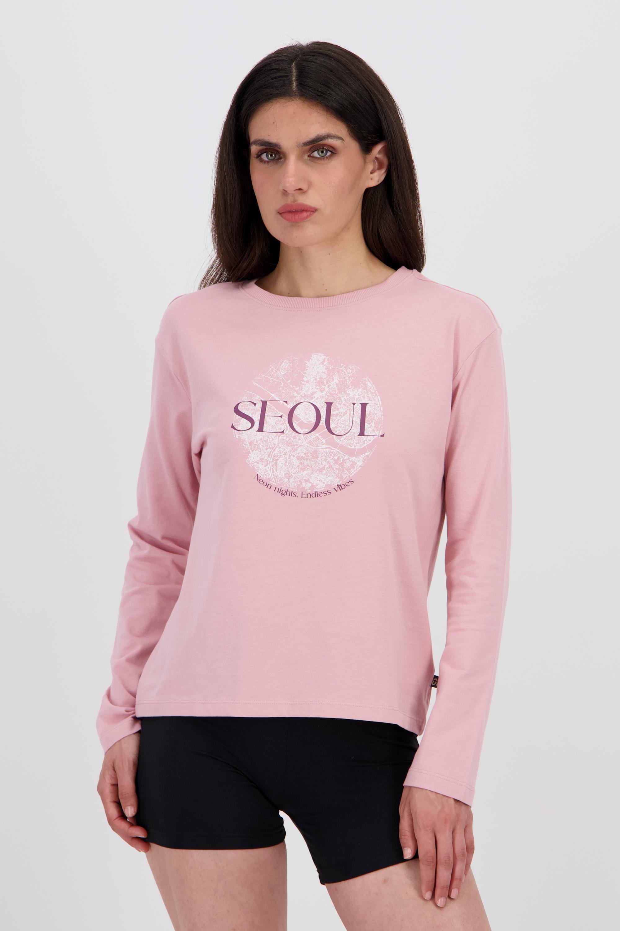 Up Seoul - Rosa - Camiseta Manga Larga Mujer talla L