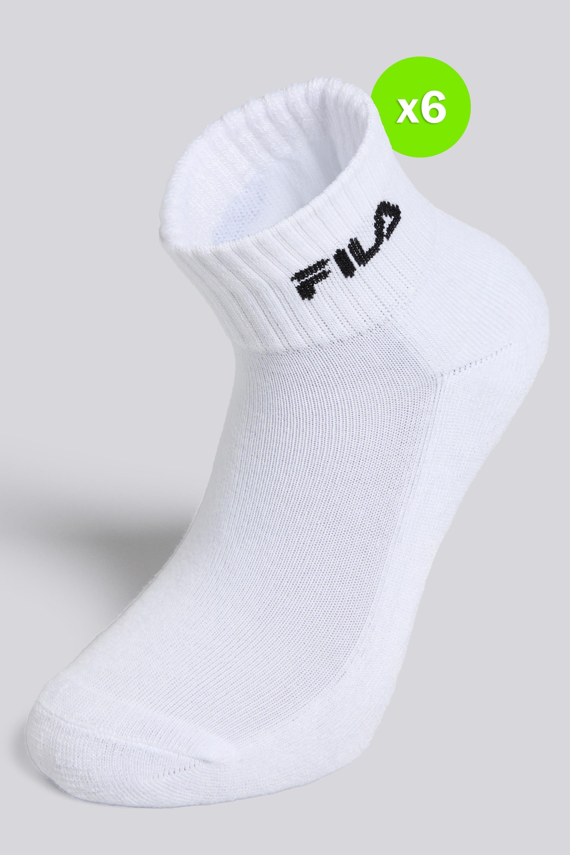 Calcetines Cortos Deporte Fila Pack 6 Hombre Blancos talla T.U.