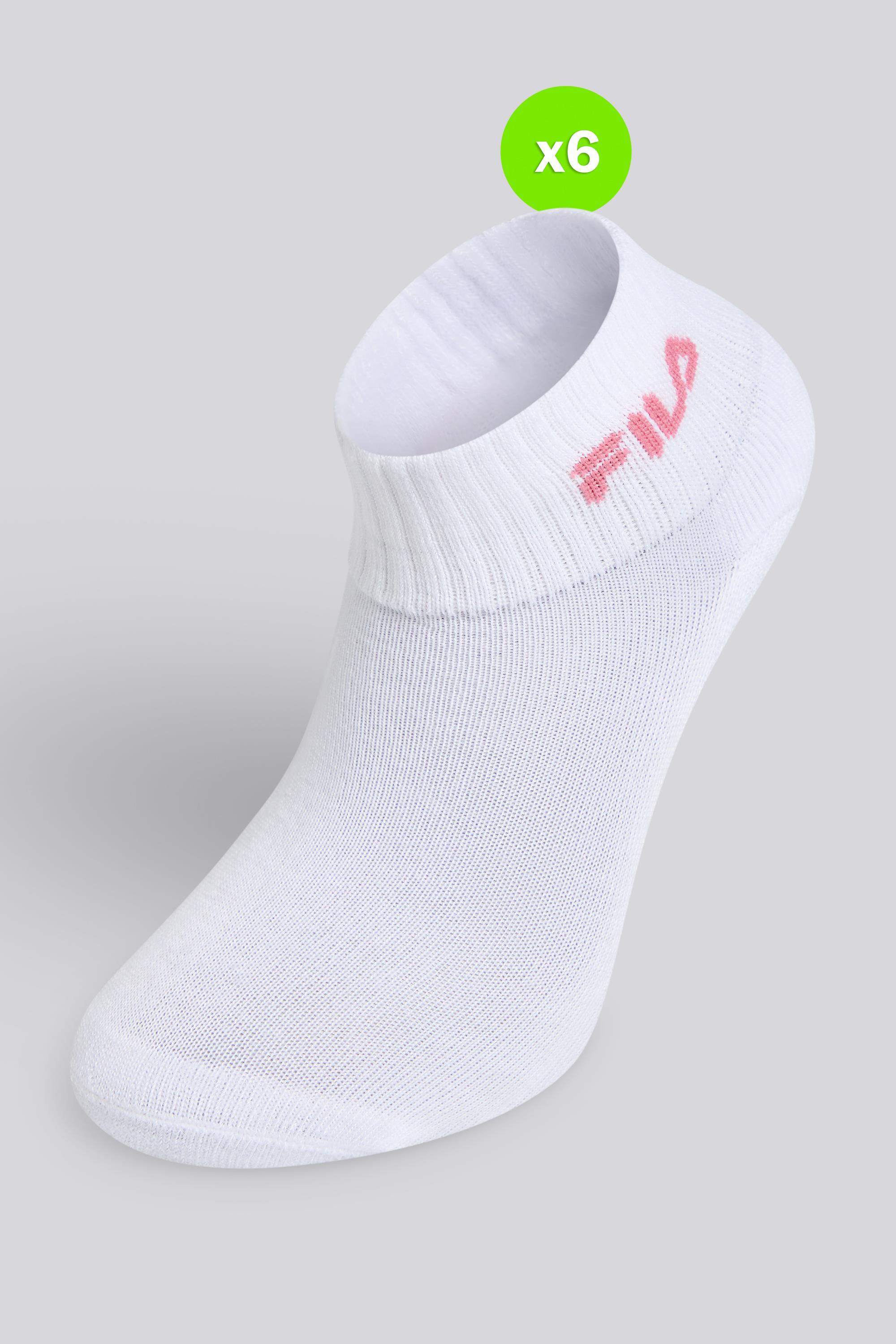 Calcetines Cortos Deporte Fila Pack 6 Mujer Blancos talla UNICA