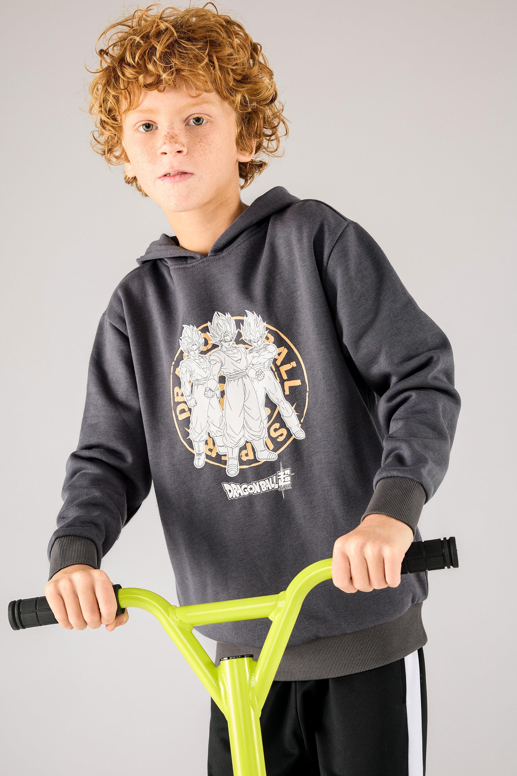 Sudadera Capucha Son Goku - Gris - Sudadera Niño talla 14