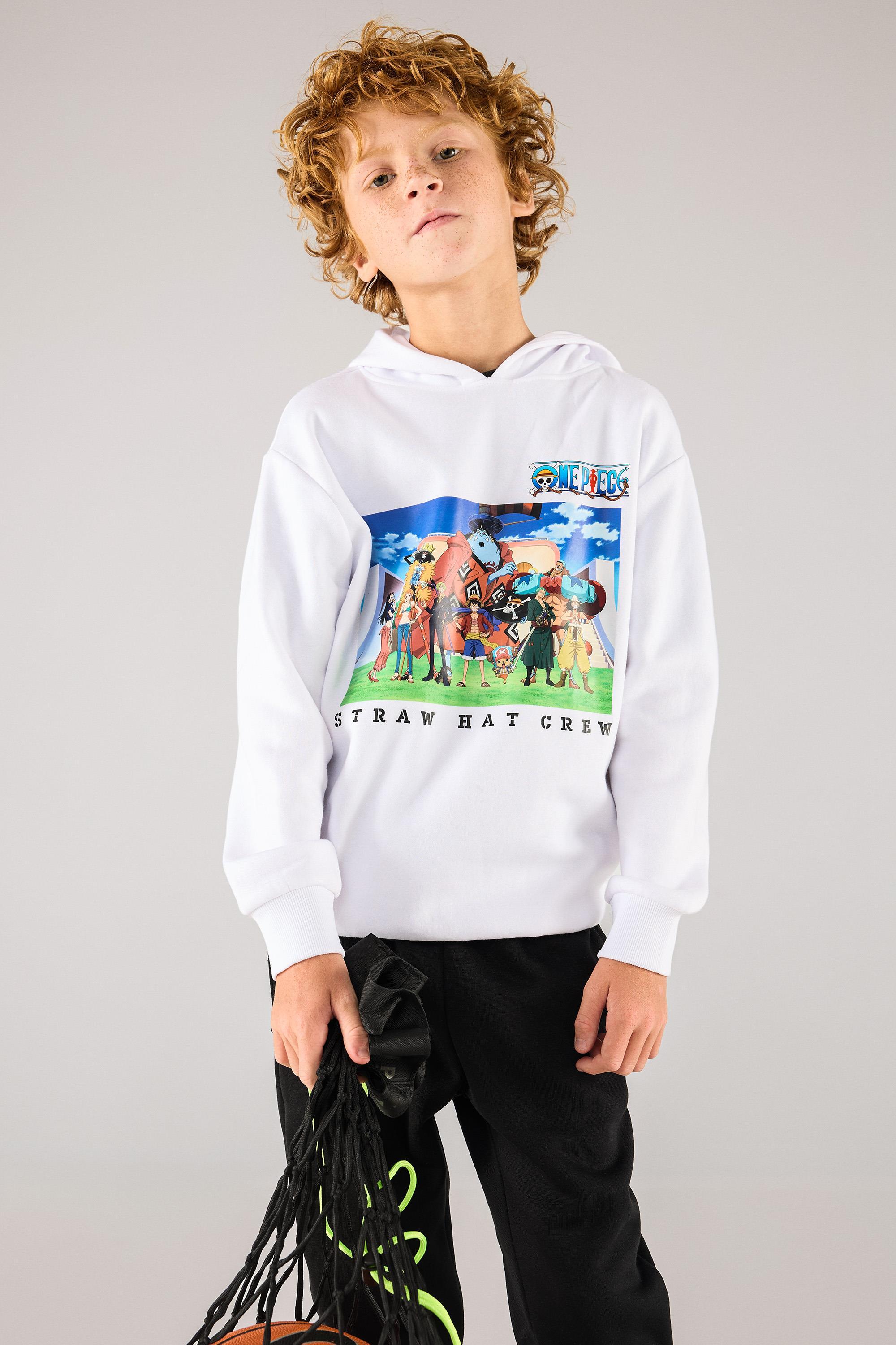 Sudadera One Piece - Blanco - Sudadera Capucha Niño talla 14