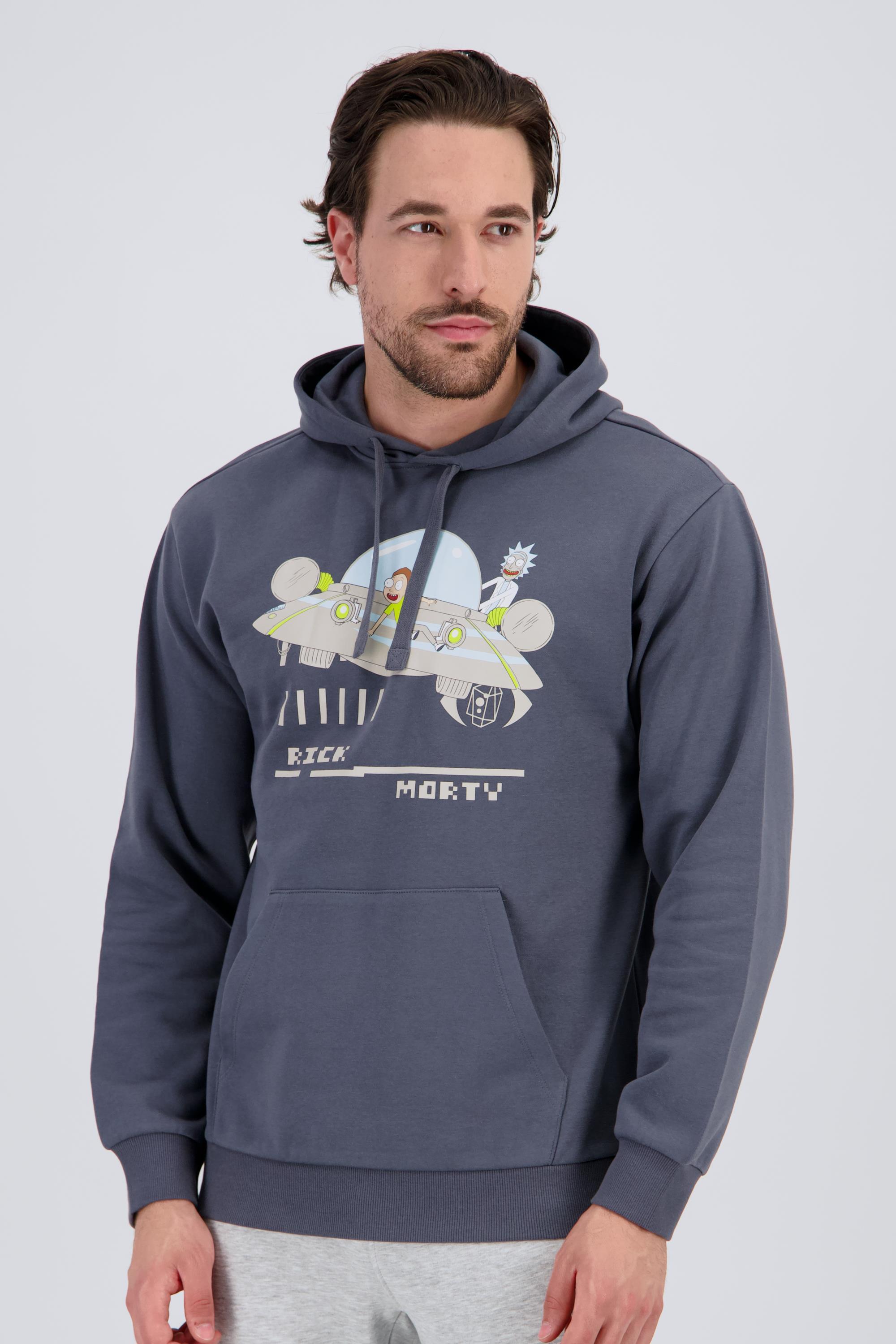 Sudadera Rick and Morty - Gris Capucha Hombre talla S