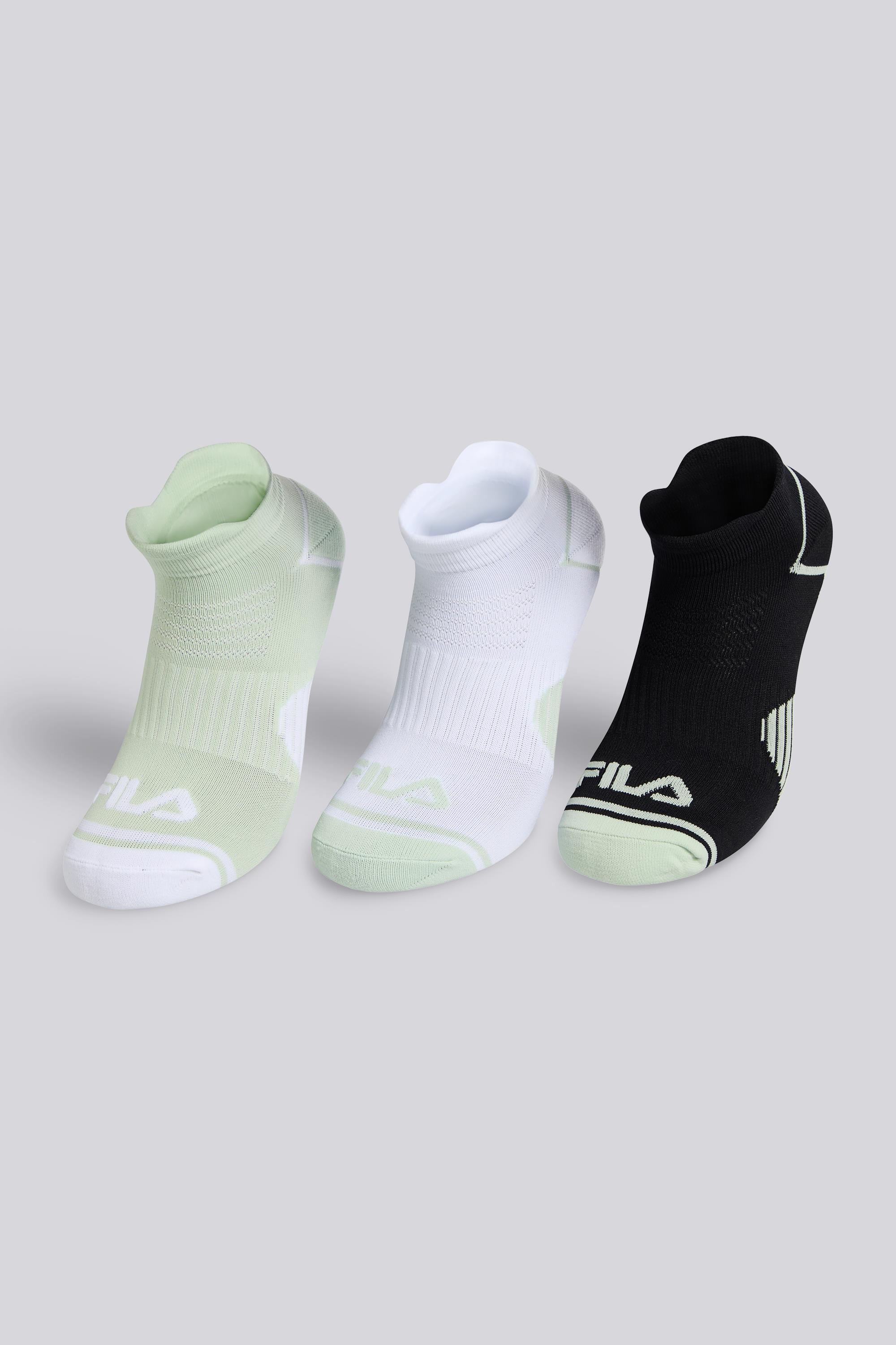 Calcetines Cortos Fila Pack 3 Running Mujer Negros talla M
