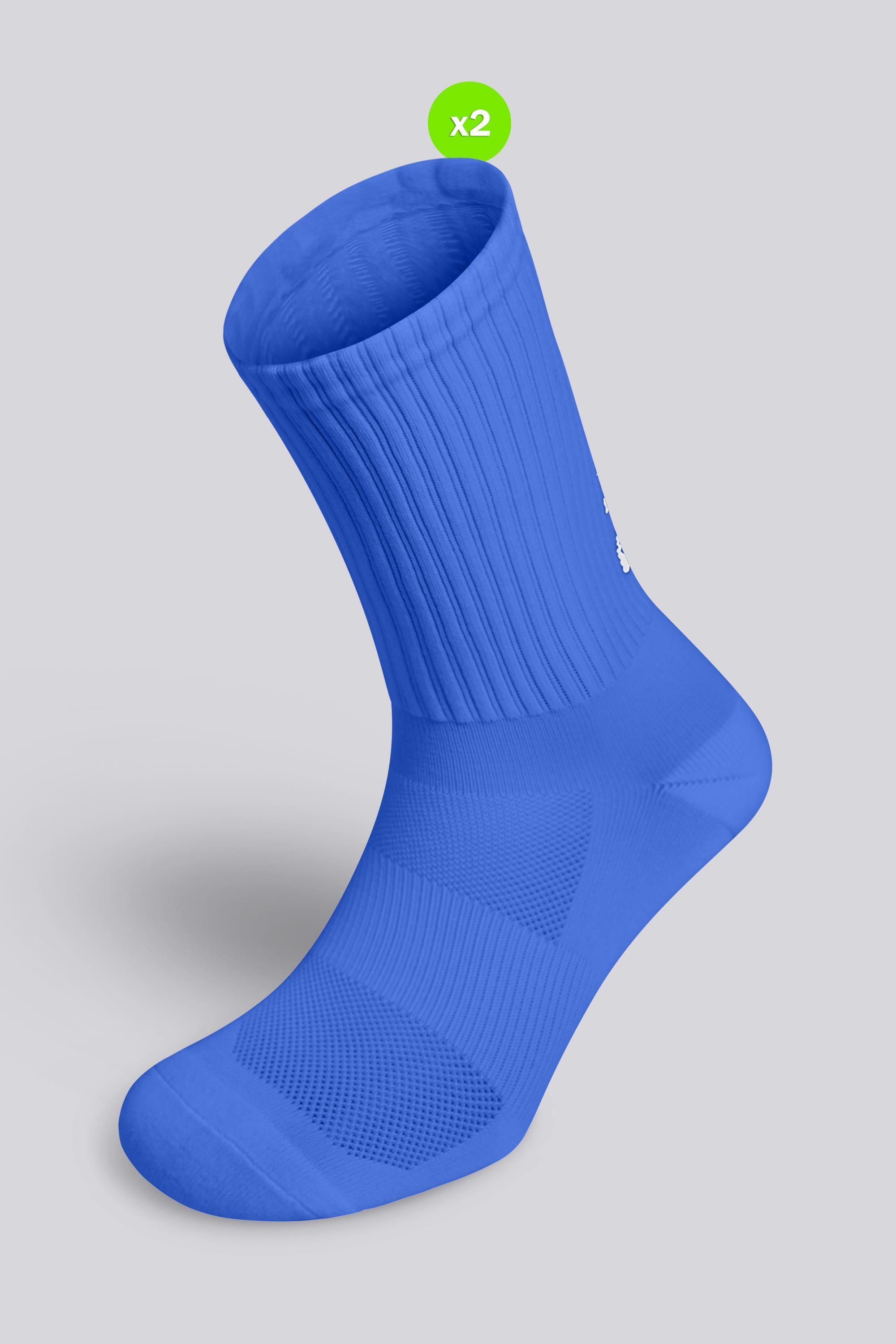 2 Calcetines Altos Deporte Ipso - Azul - Hombre talla XL