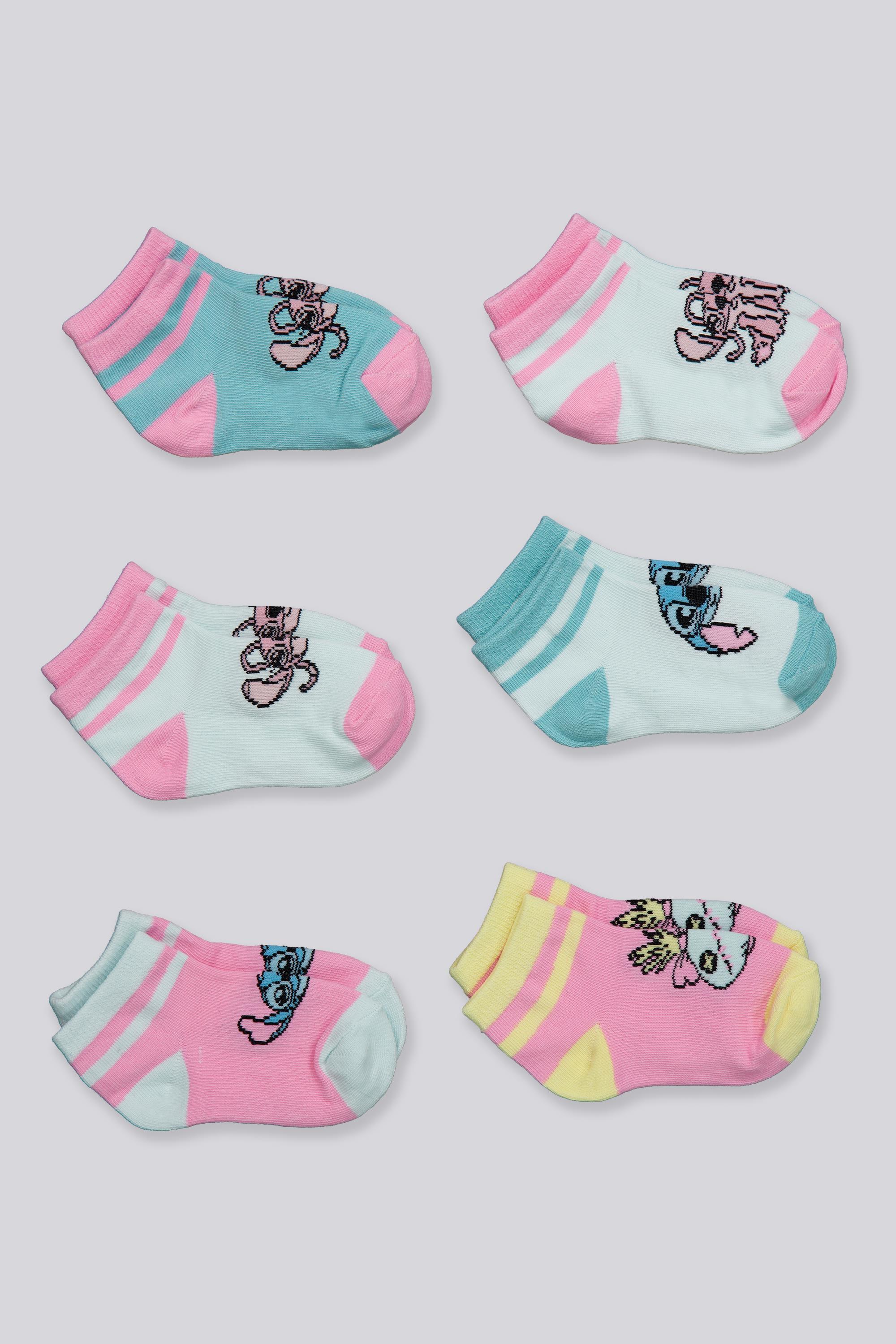 Calcetines Cortos Deporte Lilo & Stitch Pack 6 Niños talla T.U.