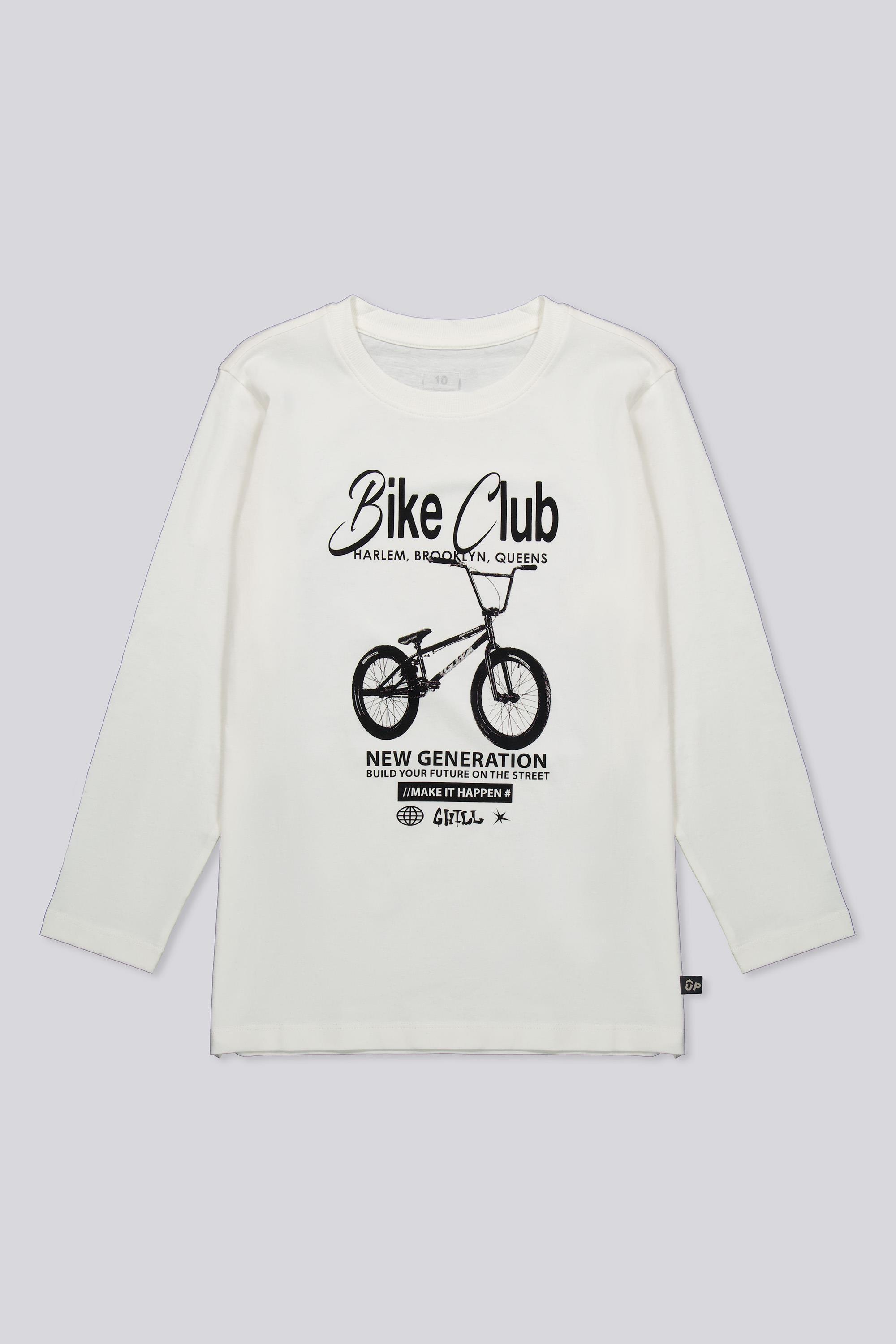 Up Bike Club - Blanco - Camiseta Manga Larga Niño talla 12