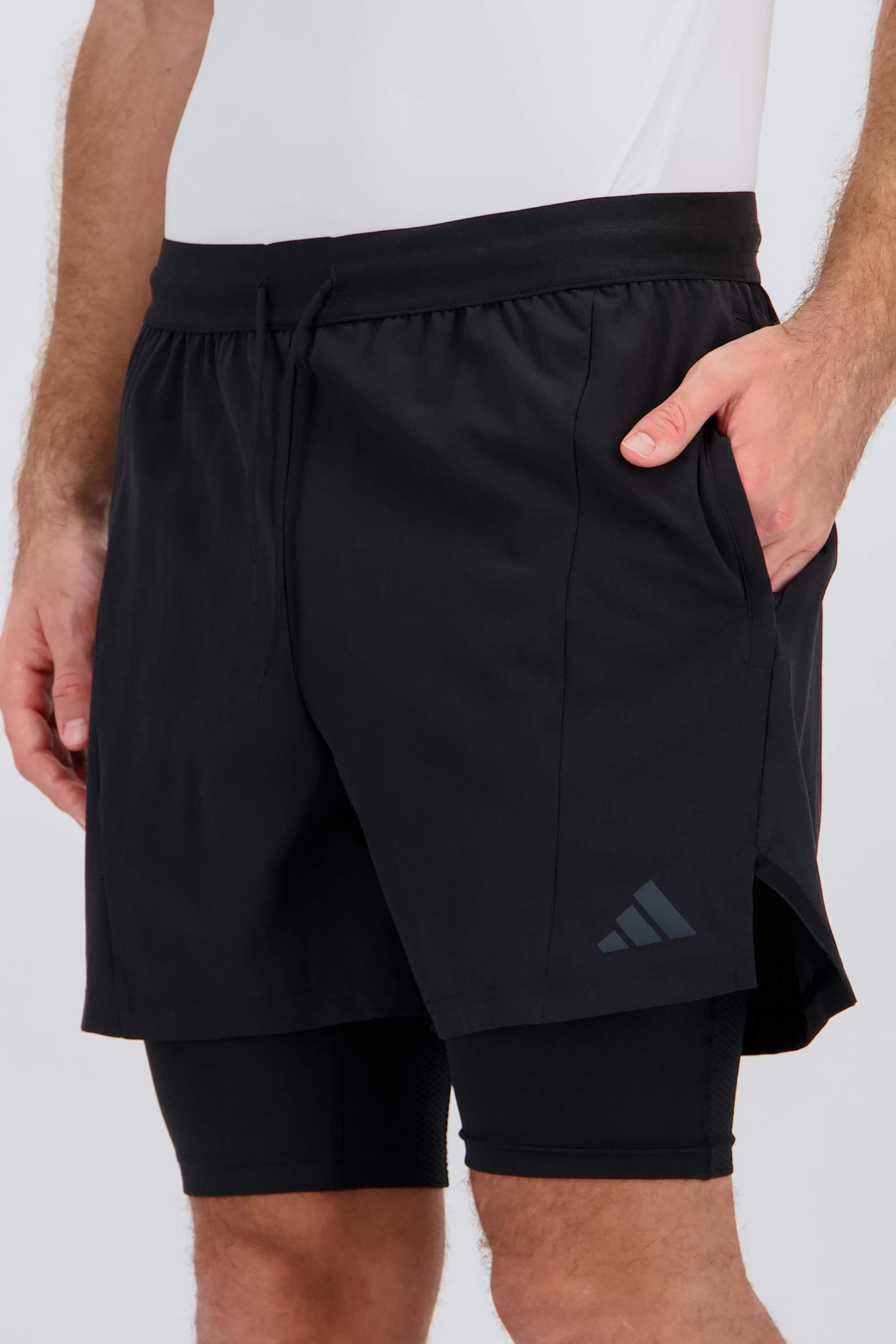 Adidas Hombre Negro D4t 2In1 Pantalón Corto Fitness L - Imagen 3
