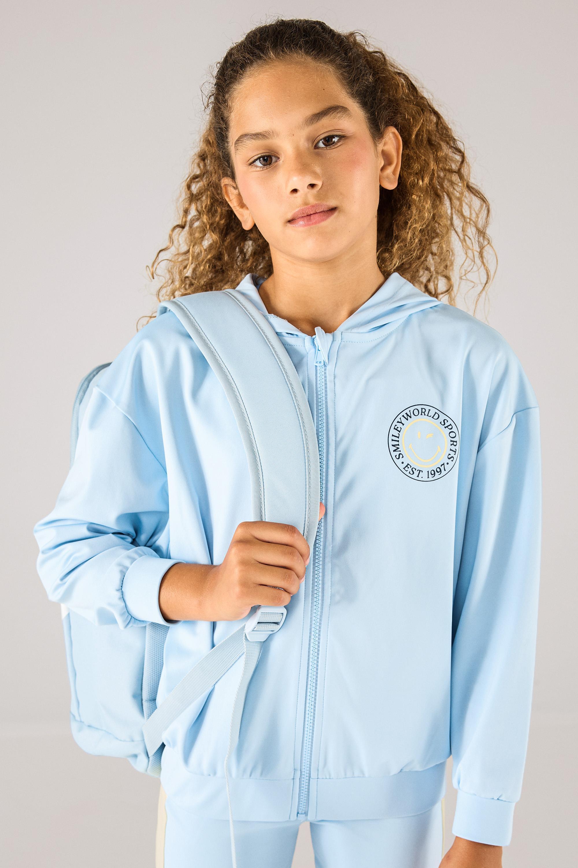 Sudadera Capucha SmileyWorld® - Azul Cremallera Niña talla 10