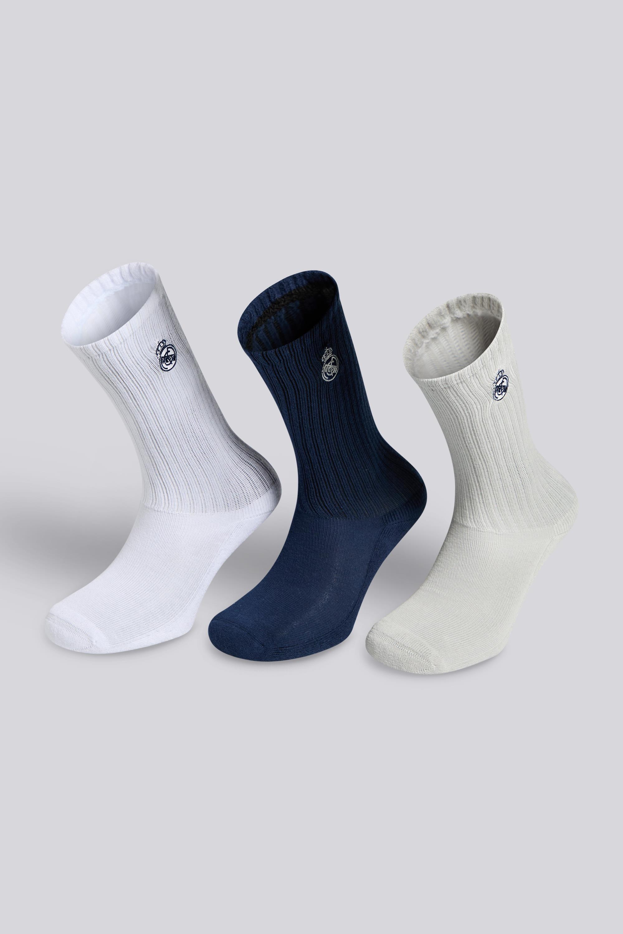 Calcetines Largos R. Madrid CF - Azul - Pack 3 Niños talla XS
