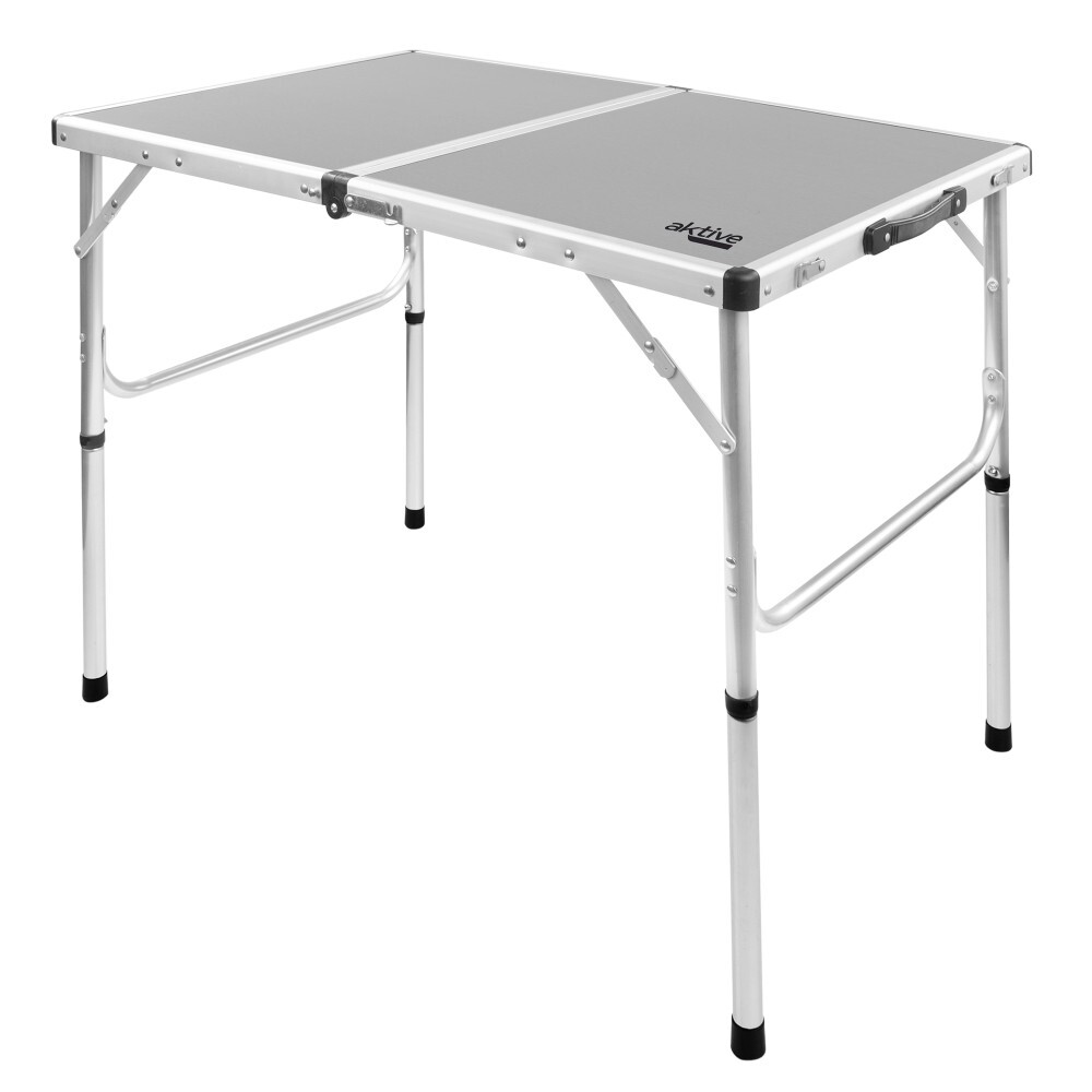 Mesa Plegable Camping Adaptable En 2 Alturas Aktive - Gris