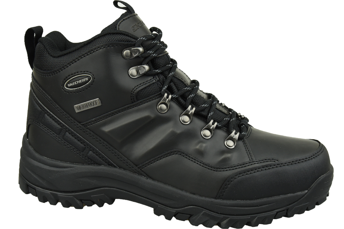 Bota Skechers Relment 65529-bbk - Hombres, Negro, Zapatos De Trekking MKP