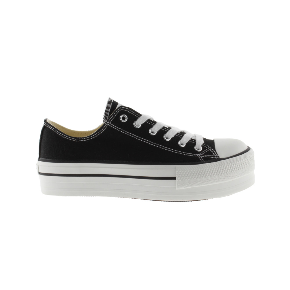 Converse negras plataforma discount victoria