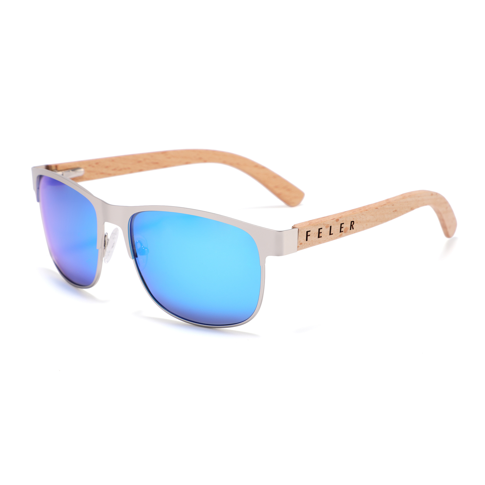 Gafas De Sol Feler Classic Metal Plateado Cuadrada