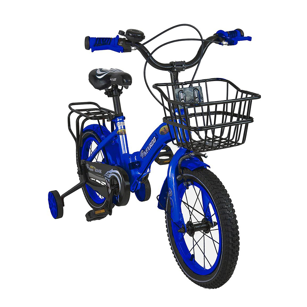 B064 Bicicleta Magic para niños talla 14 con cesta y ruedines 4-6 años AZUL