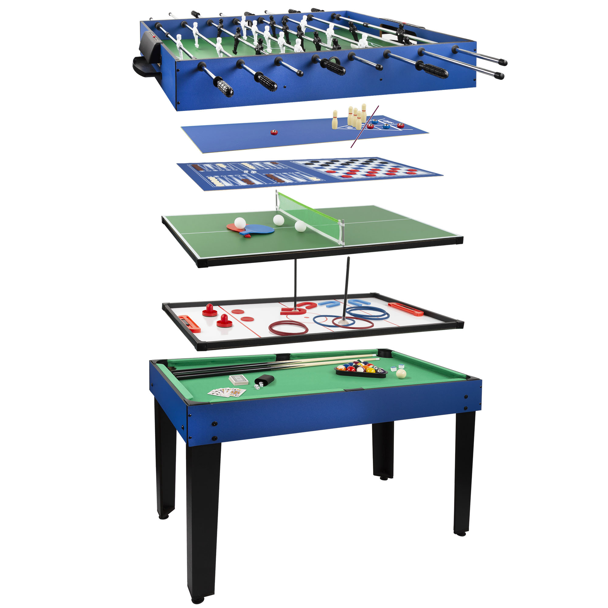  Mesa de juego de futbolín, mesa multijuego, mesa de juego 4 en  1, mesa de hockey, mesa de futbolín con fútbol, mesa de billar, mesa de  tenis de mesa para el