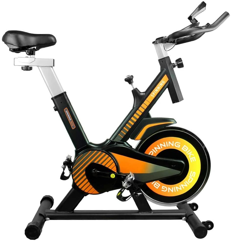 Bicicleta Spinning Gridinlux Volante Inercia 10 Kg - Naranja/Negro