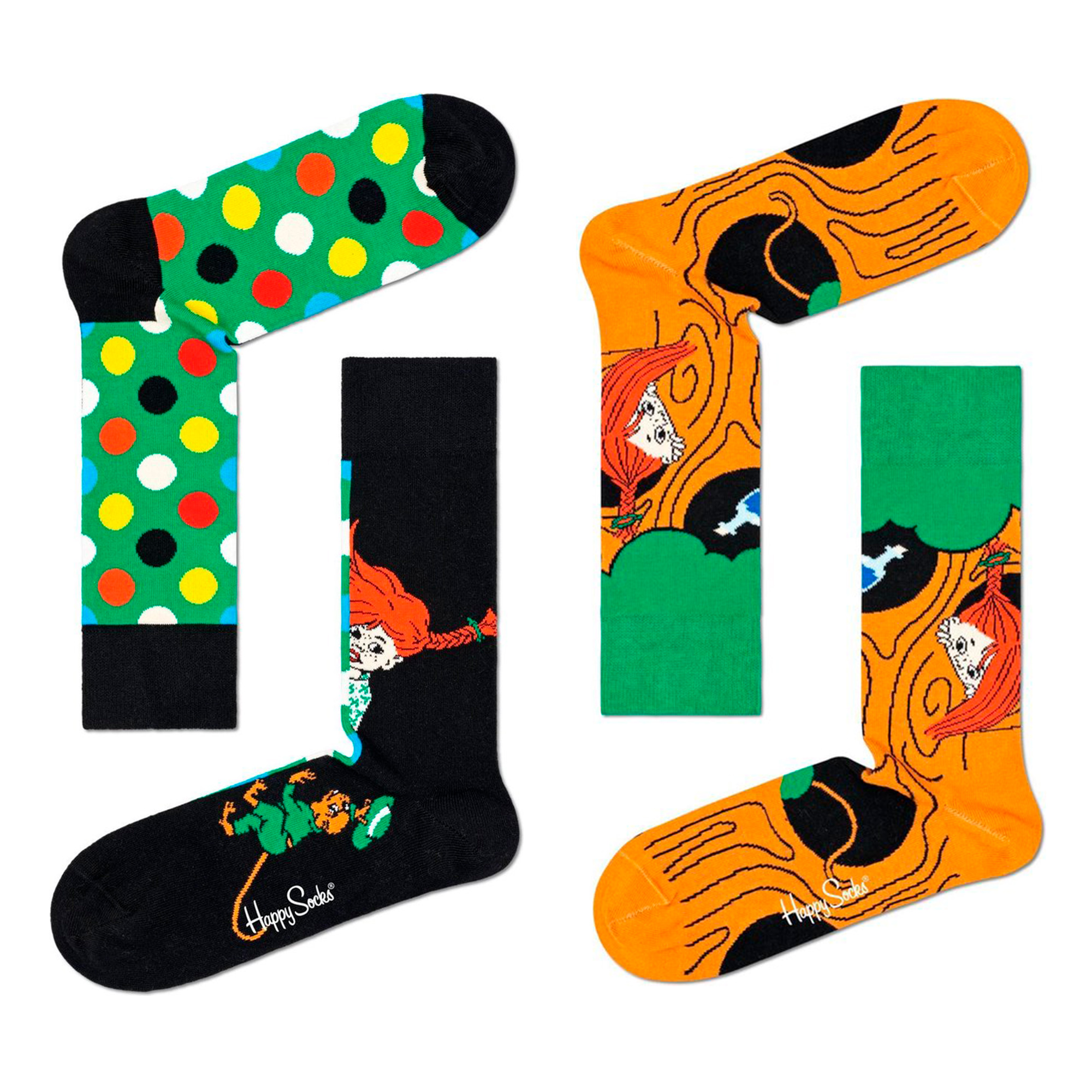 Pack 2 Pares De Meias Happy Socks Pippi Adult Gift Set - multicolor - 