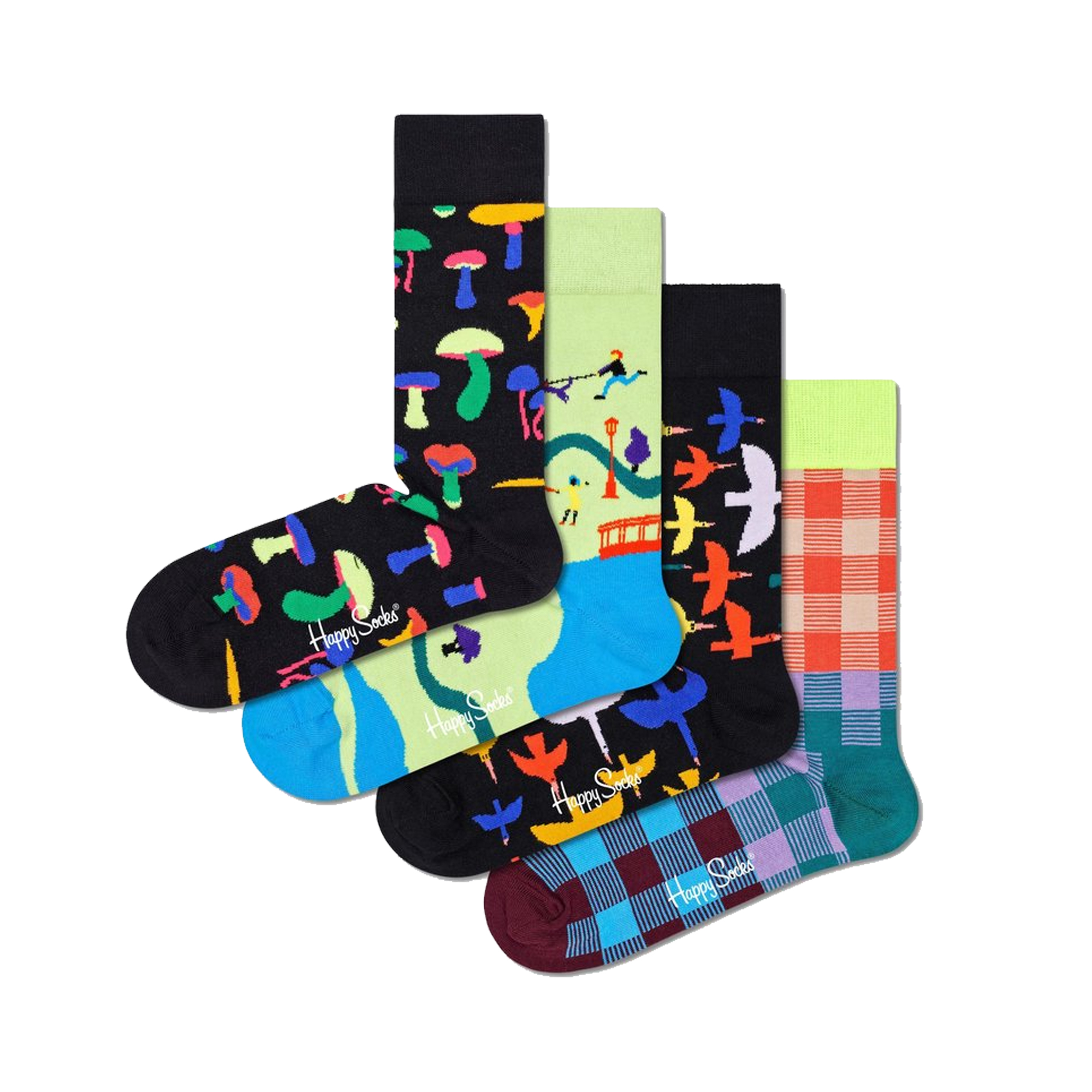 Pack 4 Pares De Meias Happy Socks Into The Park Gift Set