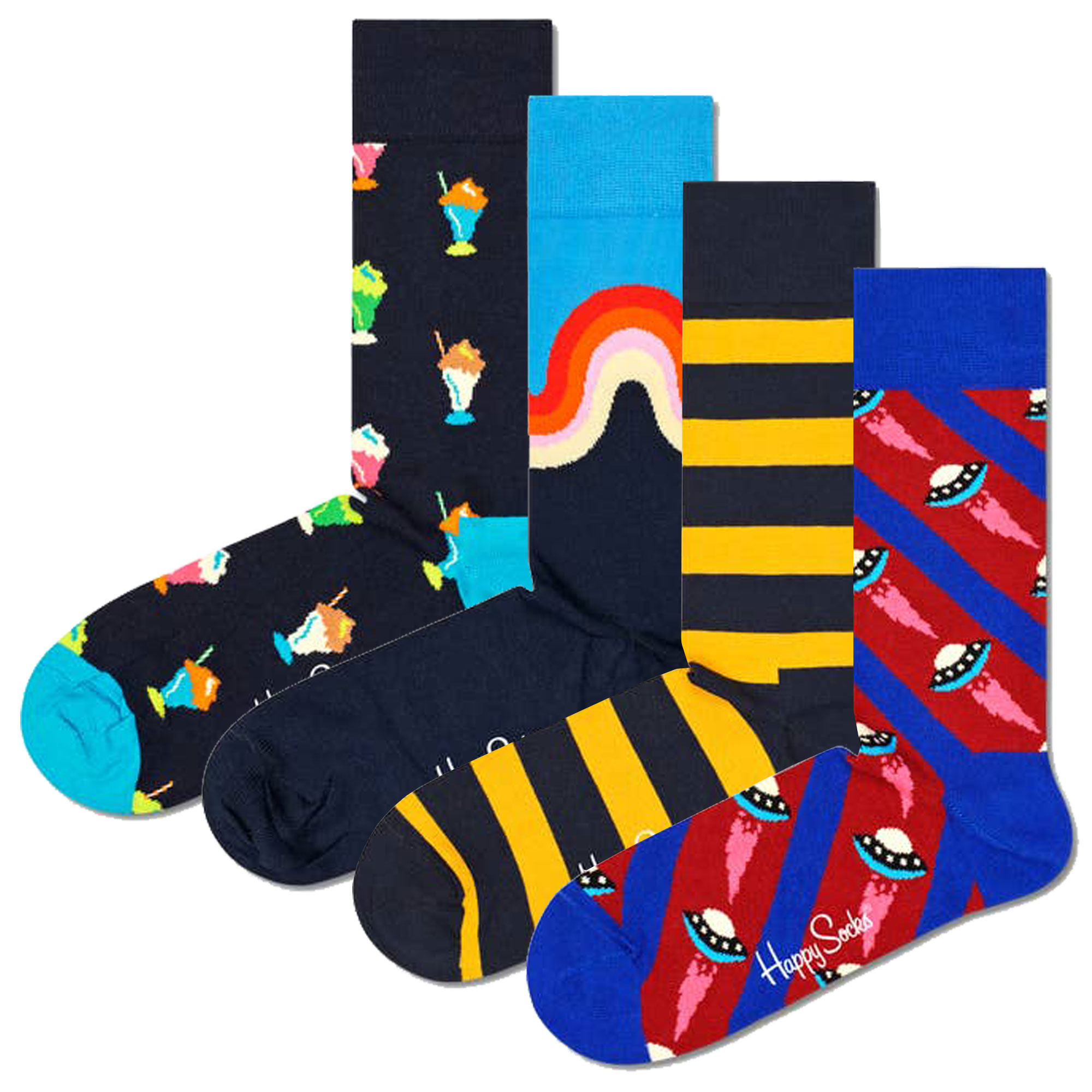 Pack 4 Pares De Meias Happy Socks Burgundury Gift Set - multicolor - 