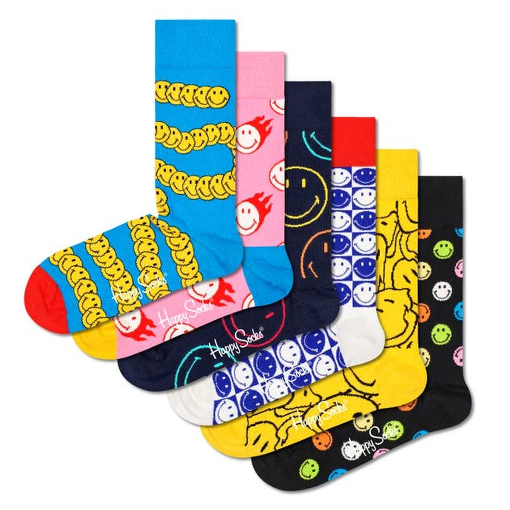 Pack 6 Pares De Calcetines Happy Socks Smiley Gift Set - Multicolor  MKP