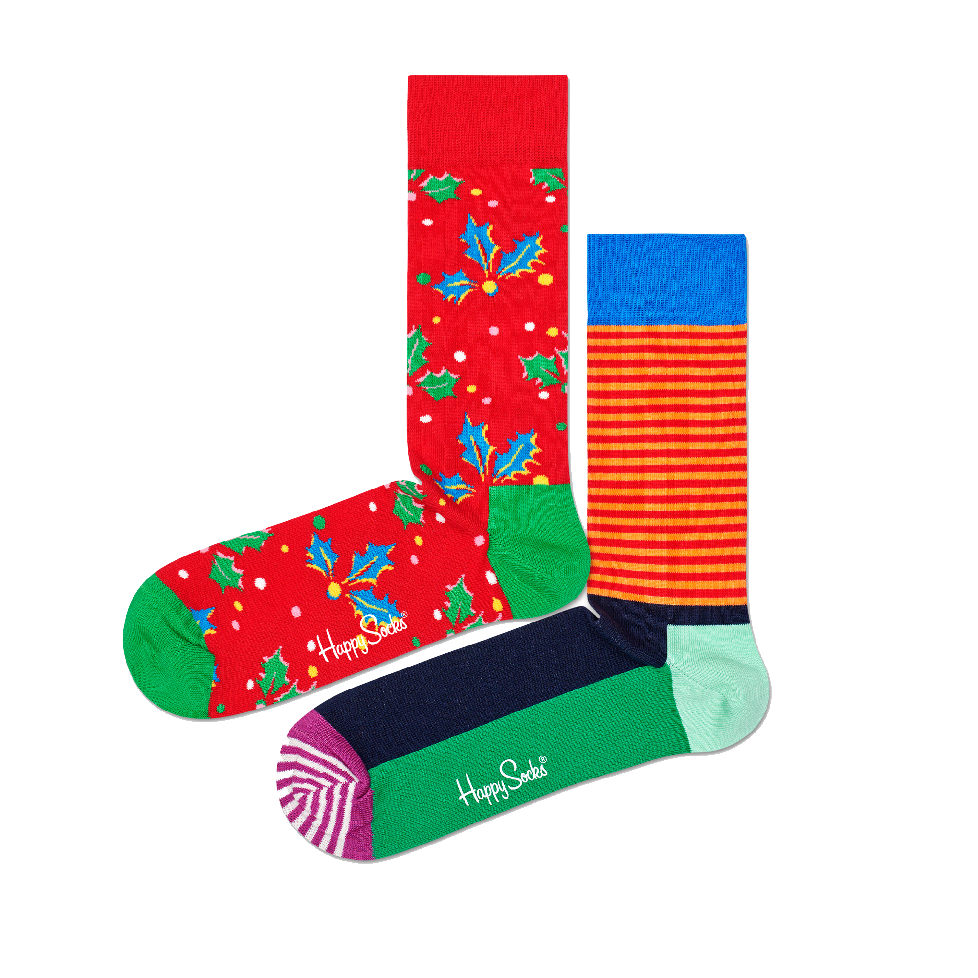 Par De Meiass Happy Socks Christmas Cracker Holly Gift Box - multicolor - 