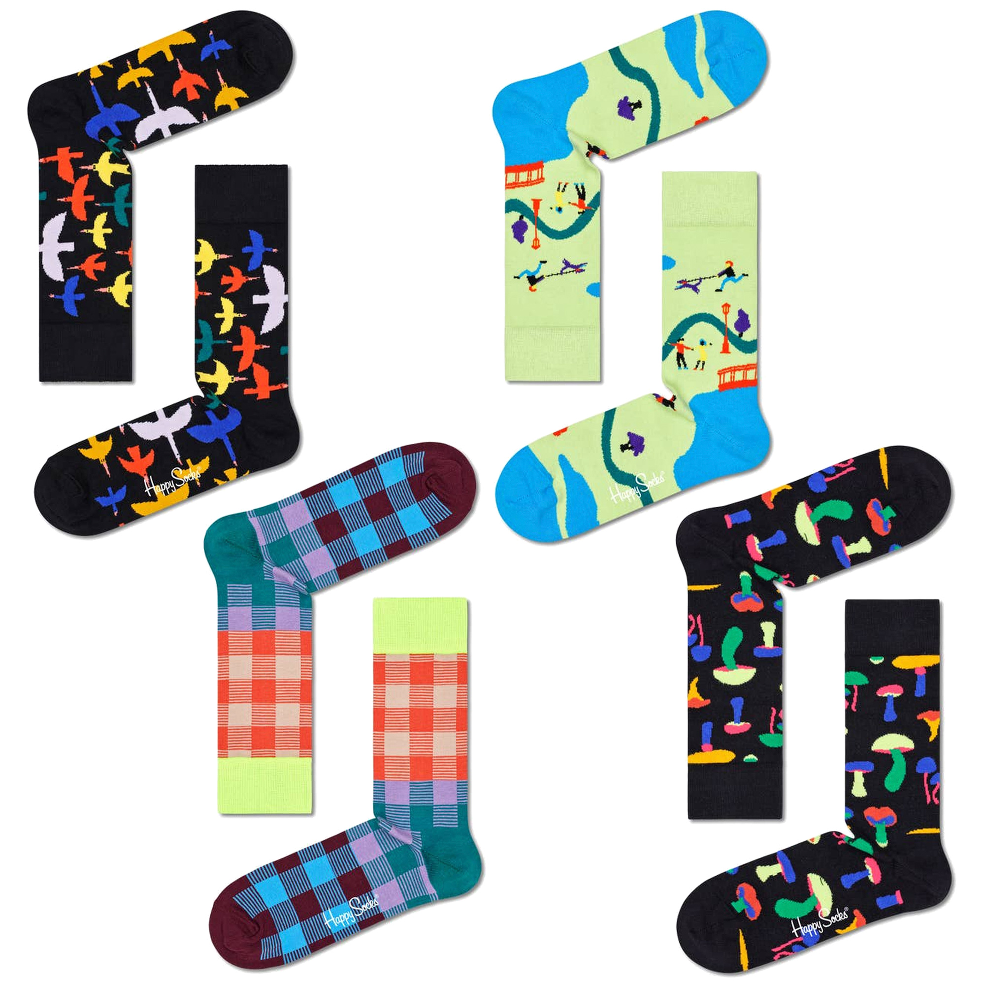 Pack 4 Pares De Meias Happy Socks Into The Park S Gift Set - multicolor - 